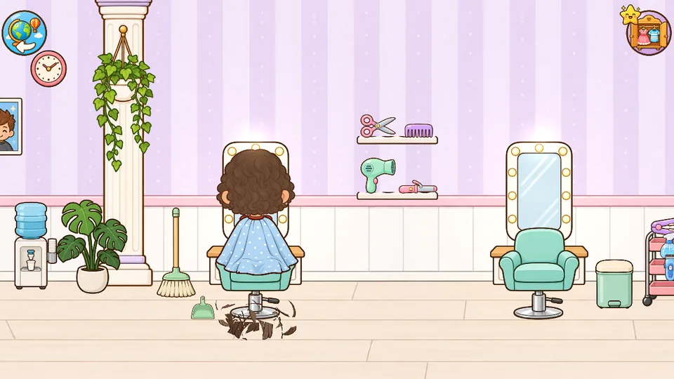 Hair salon: trying out curly hair