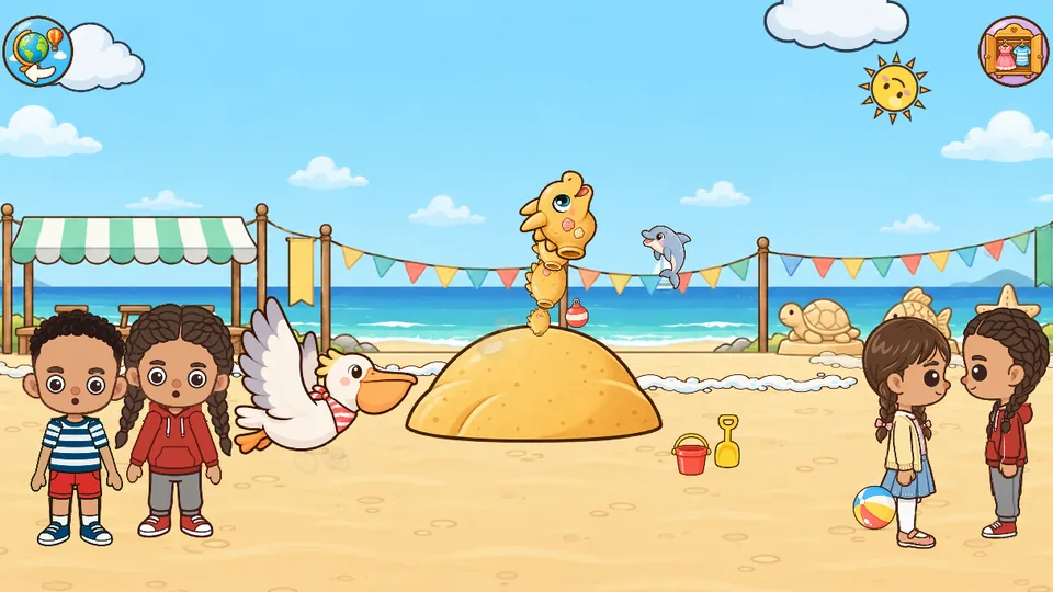 Beach festival: Pupa the pelican and friends
